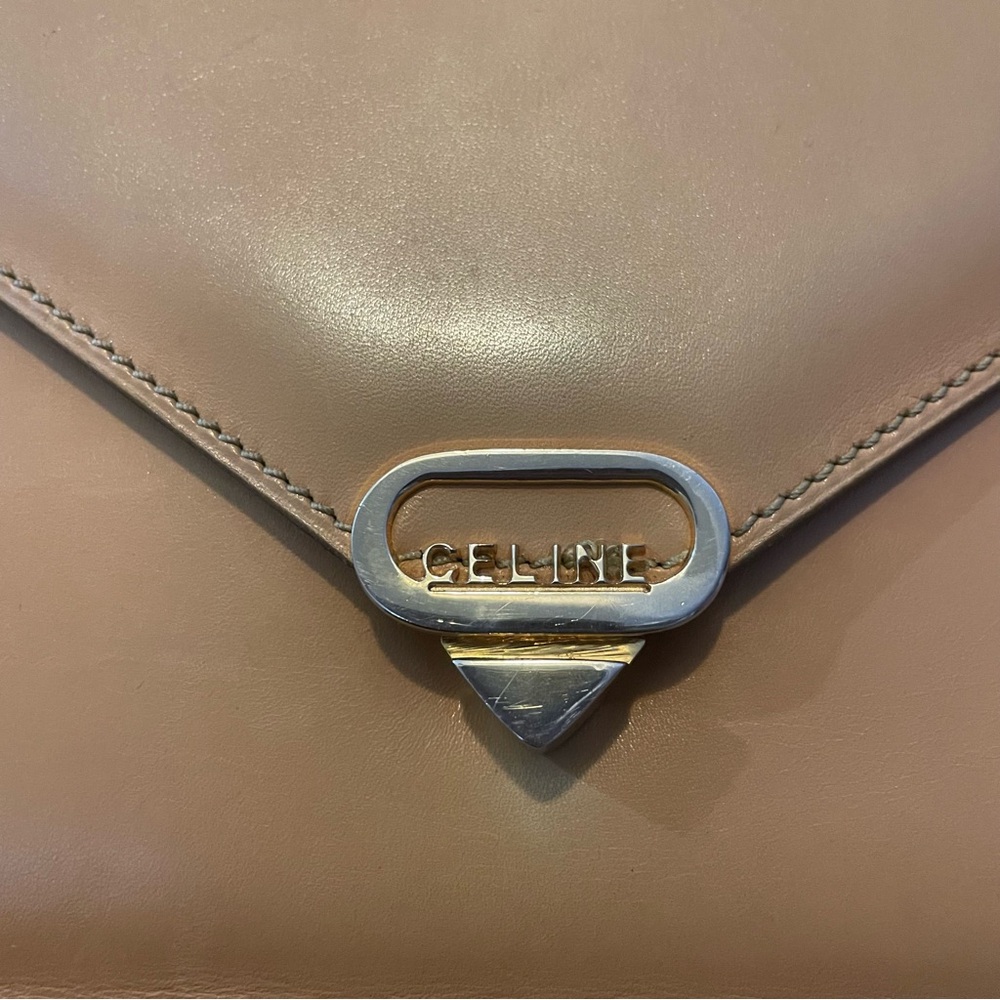 CELINE Authentic Vintage Tan Envelope Flap Shoulder Crossbody Bag with COA - Picture 12 of 17